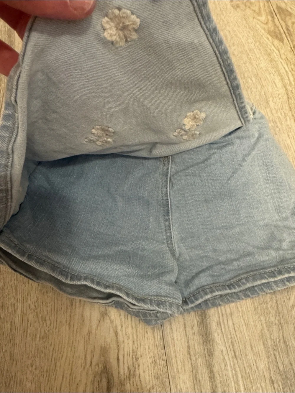 OshKosh B'gosh Light Blue Denim Skort with White Floral Embroidery